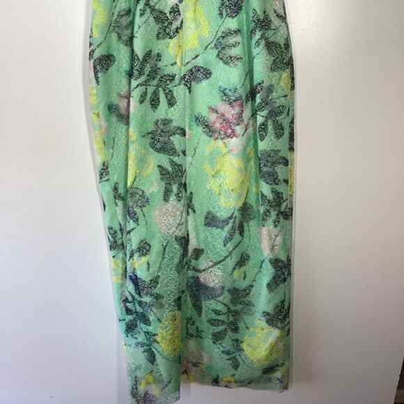 ML Monique Lhuillier Allie Floral Print Lace Midi Dress Off Shoulder Size 2 - Picture 11 of 16